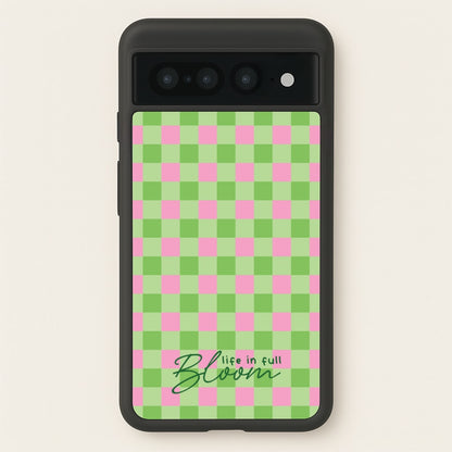 Life In Full Bloom Checkered  - Spring Phone Case for Google Pixel 7 Pro