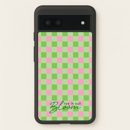 Life In Full Bloom Checkered  - Spring Phone Case for Google Pixel 6a
