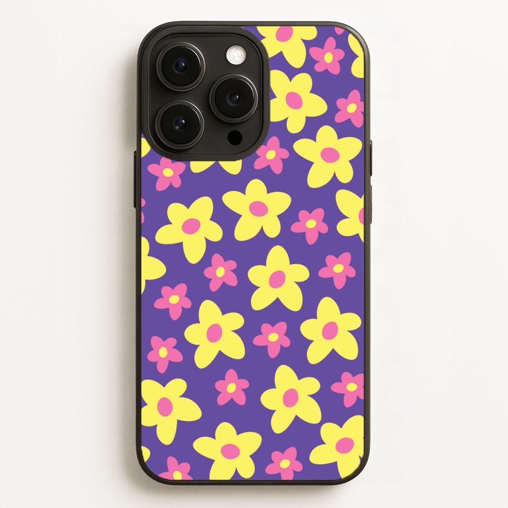 Purple Abstract Floral Pattern  - Spring Phone Case for iPhone 16 Pro Max