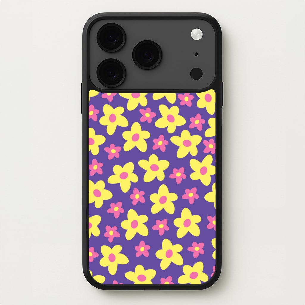 Purple Abstract Floral Pattern Phone Case for iPhone 17 Pro Max