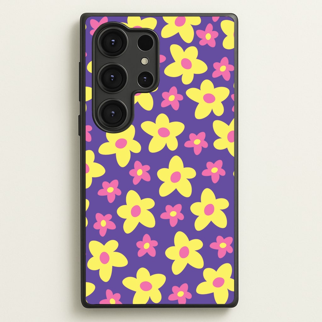 Purple Abstract Floral Pattern  - Spring Phone Case for Galaxy S25 Ultra