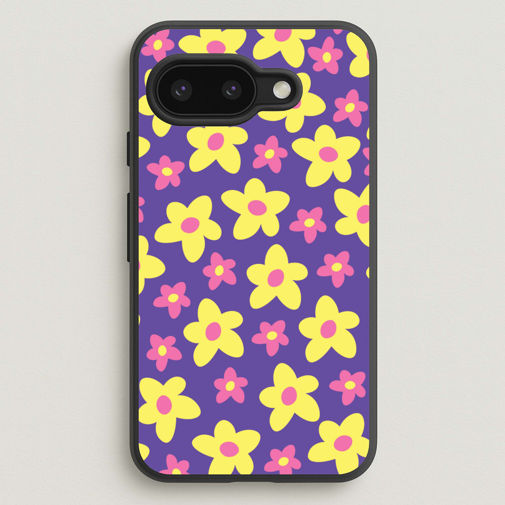 Purple Abstract Floral Pattern  - Spring Phone Case for Google Pixel 9a