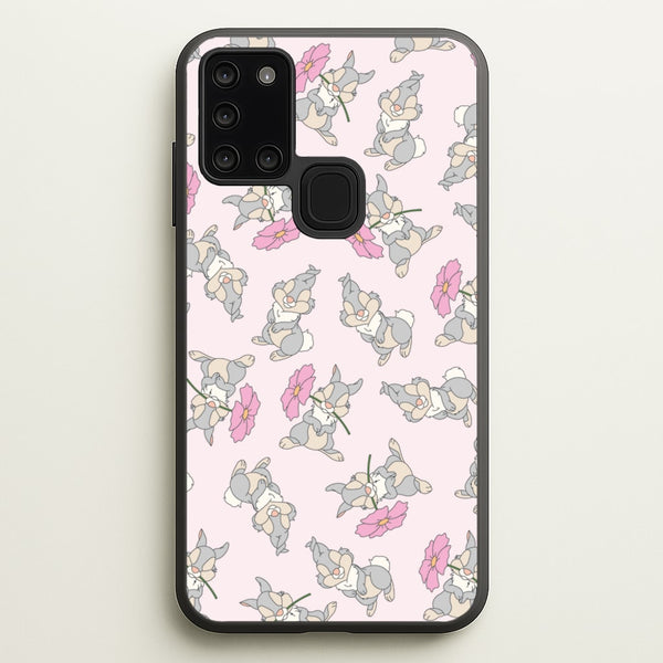 Cute bunny And Flowers Pattern  - Spring Phone Case for Galaxy A21s
