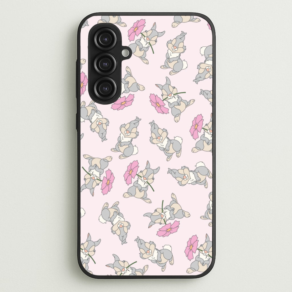 Cute bunny And Flowers Pattern  - Spring Phone Case for Galaxy S23FE