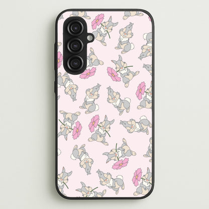 Cute bunny And Flowers Pattern  - Spring Phone Case for Galaxy S23FE