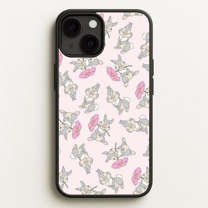 Cute bunny And Flowers Pattern  - Spring Phone Case for iPhone 13 Mini