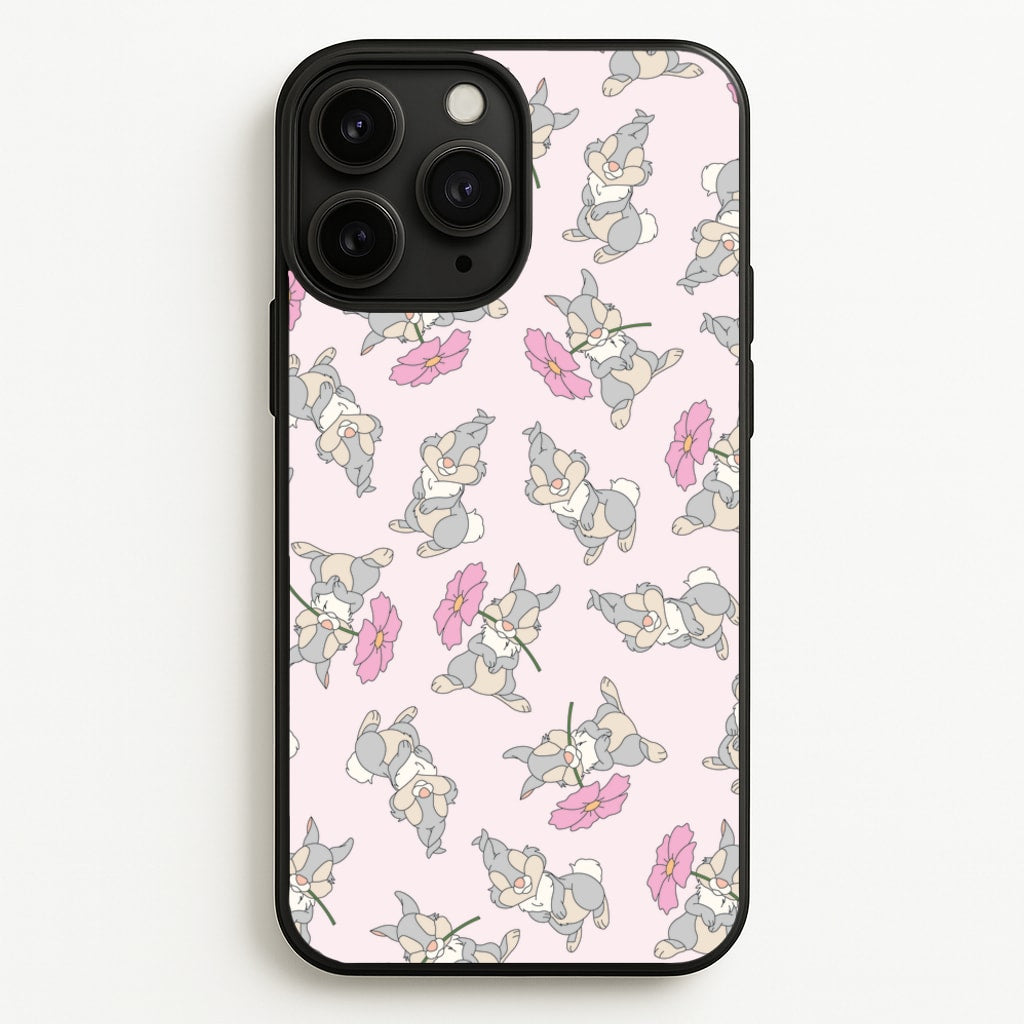 Cute bunny And Flowers Pattern  - Spring Phone Case for iPhone 11 Pro