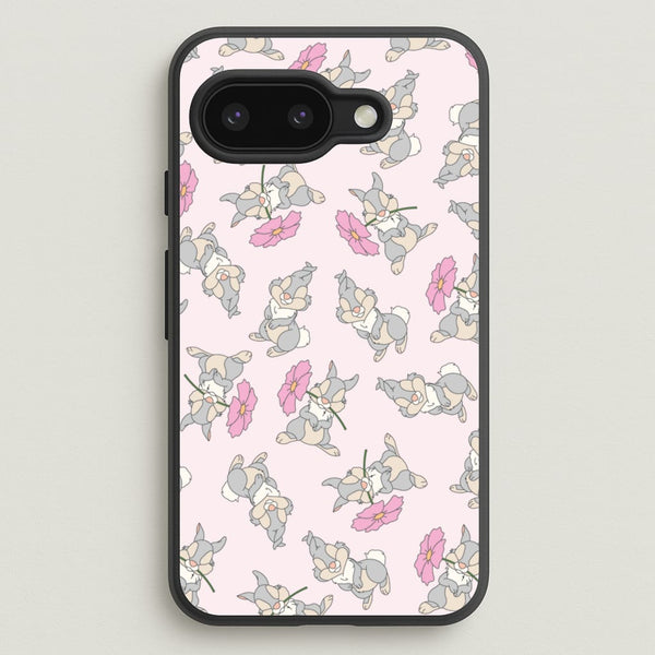Cute bunny And Flowers Pattern  - Spring Phone Case for Google Pixel 9a