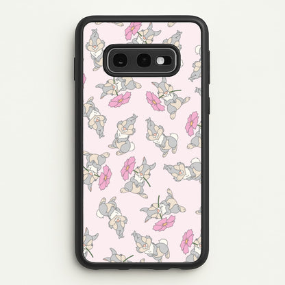Cute bunny And Flowers Pattern  - Spring Phone Case for Galaxy S10e