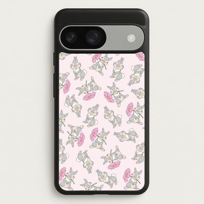 Cute bunny And Flowers Pattern  - Spring Phone Case for Google Pixel 9 / 9 Pro