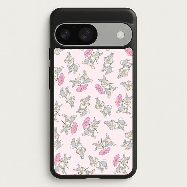 Cute bunny And Flowers Pattern  - Spring Phone Case for Google Pixel 9 / 9 Pro
