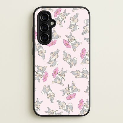 Cute bunny And Flowers Pattern  - Spring Phone Case for Galaxy A54