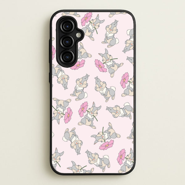 Cute bunny And Flowers Pattern  - Spring Phone Case for Galaxy A54
