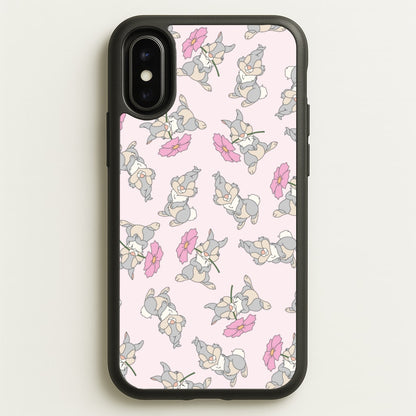 Cute bunny And Flowers Pattern  - Spring Phone Case for iPhone X / XS