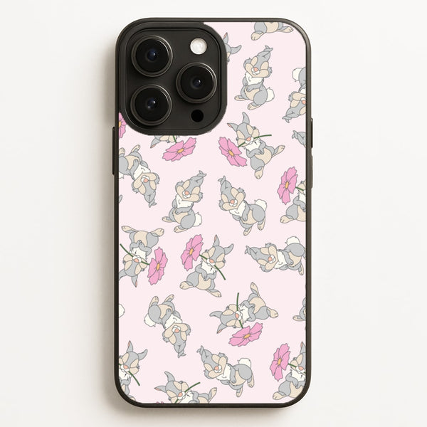 Cute bunny And Flowers Pattern  - Spring Phone Case for iPhone 16 Pro Max