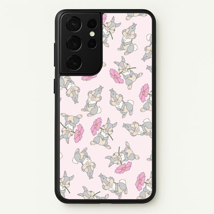 Cute bunny And Flowers Pattern  - Spring Phone Case for Galaxy S21 Ultra