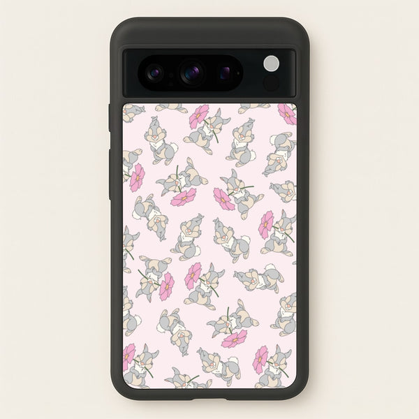 Cute bunny And Flowers Pattern  - Spring Phone Case for Google Pixel 8 Pro