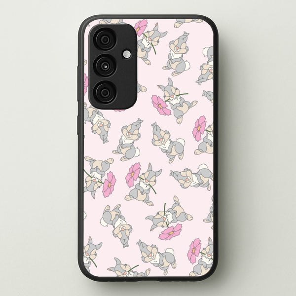 Cute bunny And Flowers Pattern  - Spring Phone Case for Galaxy A35