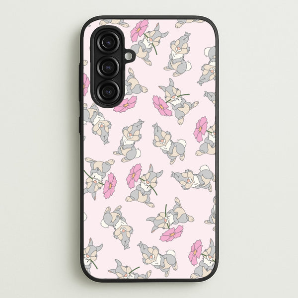 Cute bunny And Flowers Pattern  - Spring Phone Case for Galaxy A16