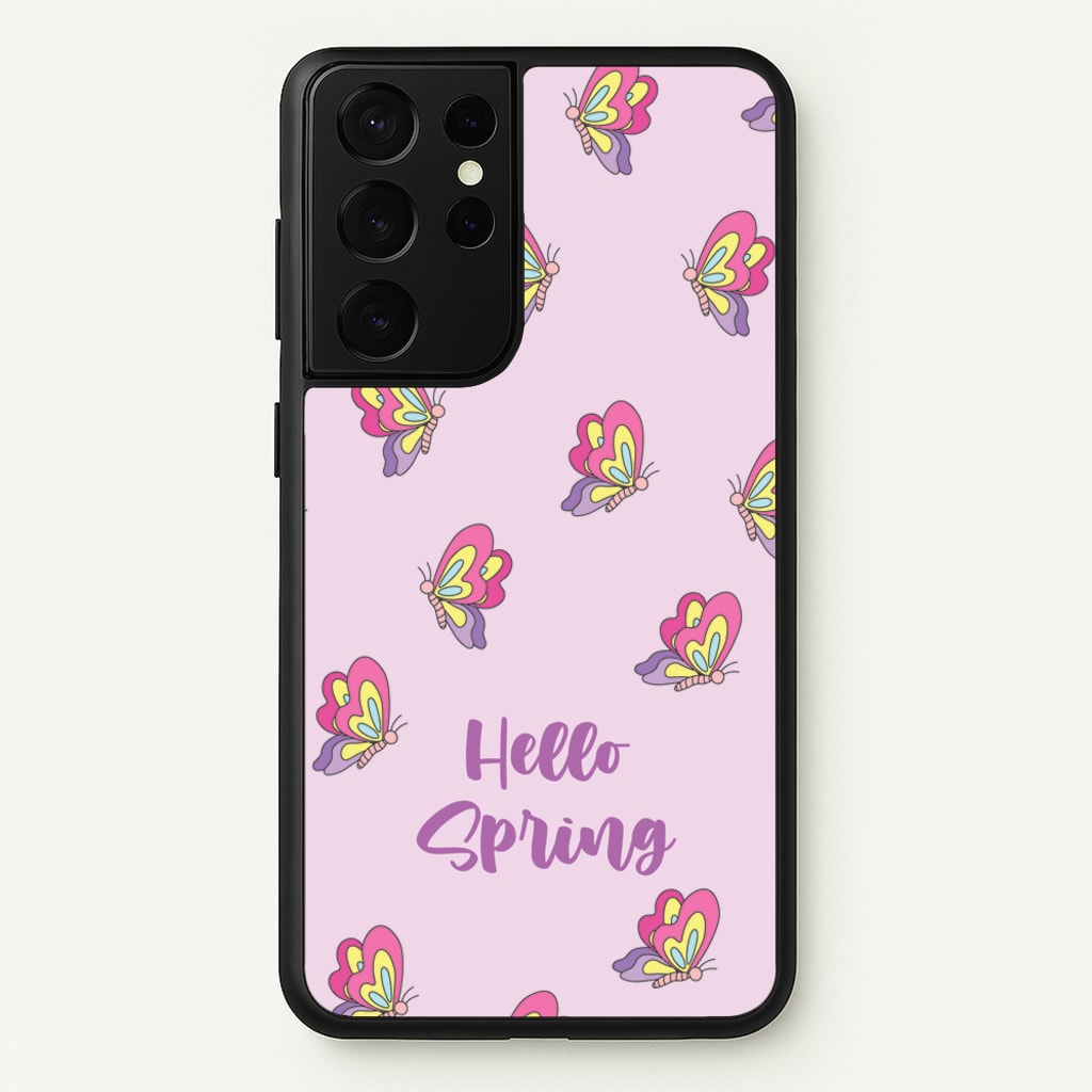 Hello Spring Butterfly Pattern  - Spring Phone Case for Galaxy S21 Ultra
