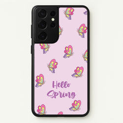 Hello Spring Butterfly Pattern  - Spring Phone Case for Galaxy S21 Ultra