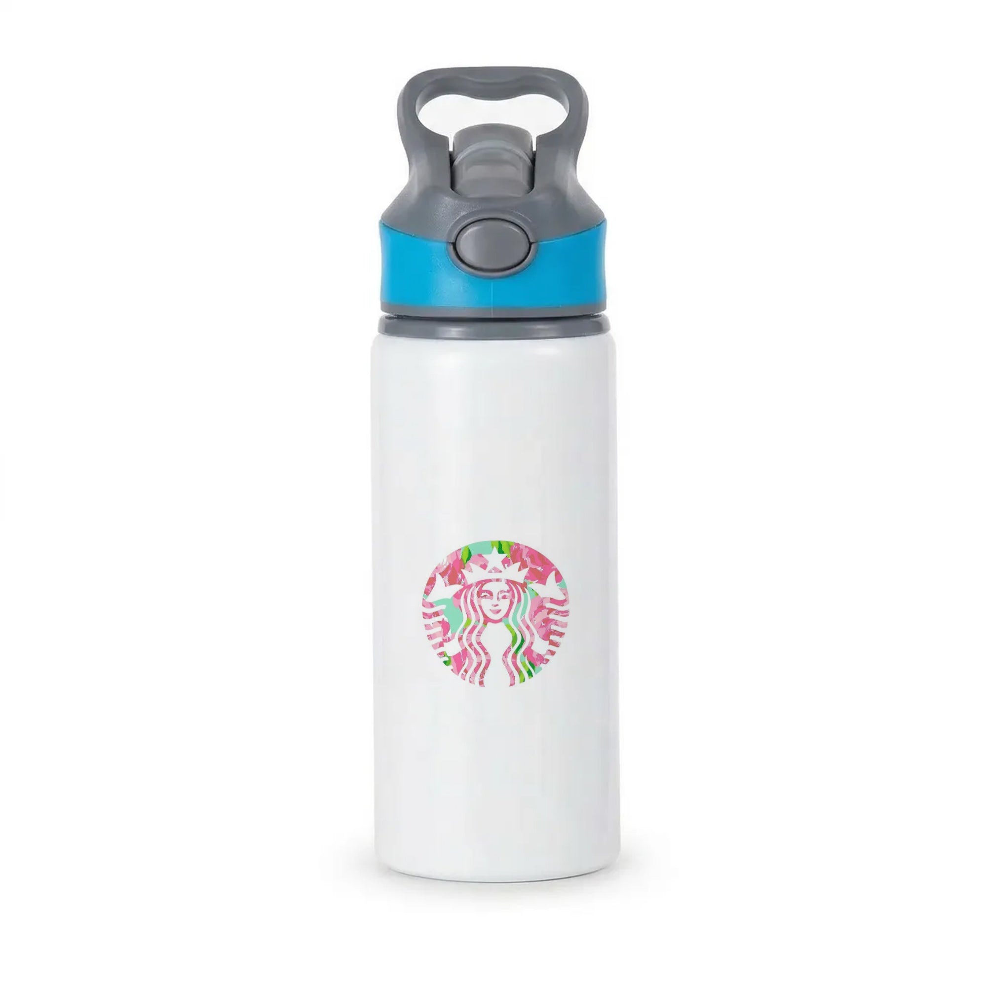 Pink Coffee Logo Active Water Bottle - Blue