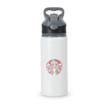 Pink Coffee Logo Active Water Bottle - Black