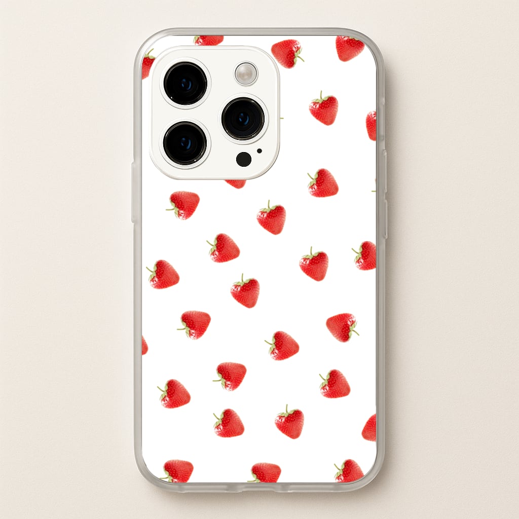 Strawberry Pattern  -  Phone Case for iPhone 15 Pro Max