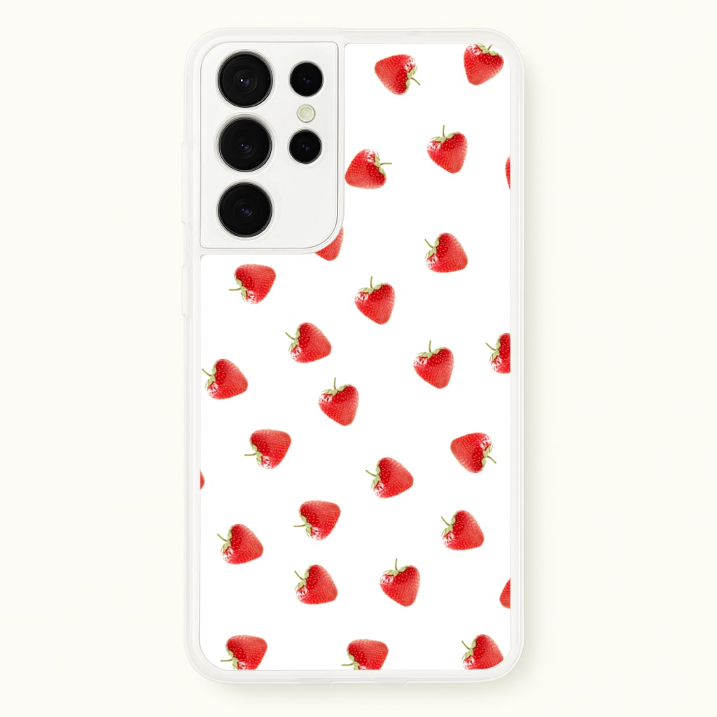 Strawberry Pattern  -  Phone Case for Galaxy S21 Ultra