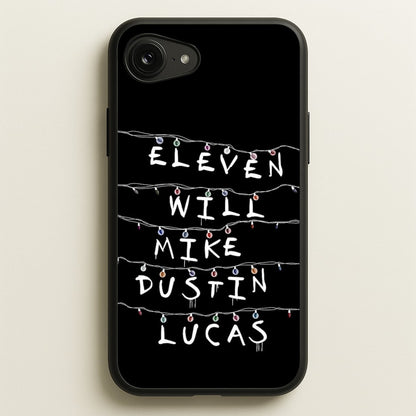 Eleven, Will, Mike, Dustin & Lucas  - Stranger Things Phone Case for iPhone 16e