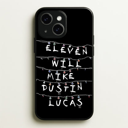 Eleven, Will, Mike, Dustin & Lucas  - Stranger Things Phone Case for iPhone 15