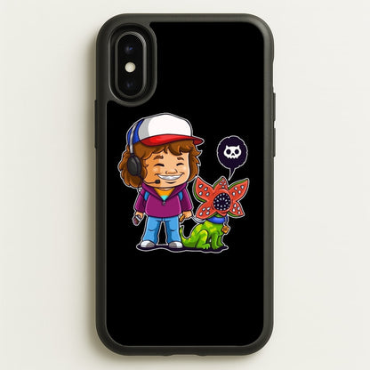Dustin and The Demogorgon  - Stranger Things Phone Case for iPhone X / XS