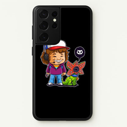 Dustin and The Demogorgon  - Stranger Things Phone Case for Galaxy S21 Ultra