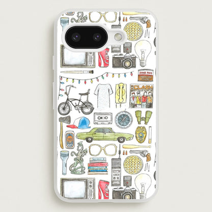 Stranger Objects Illustration  - Stranger Things Phone Case for Google Pixel 9a