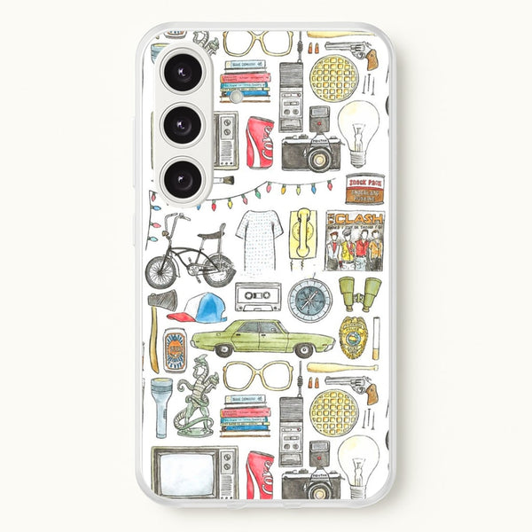 Stranger Objects Illustration  - Stranger Things Phone Case for Galaxy S24 Plus