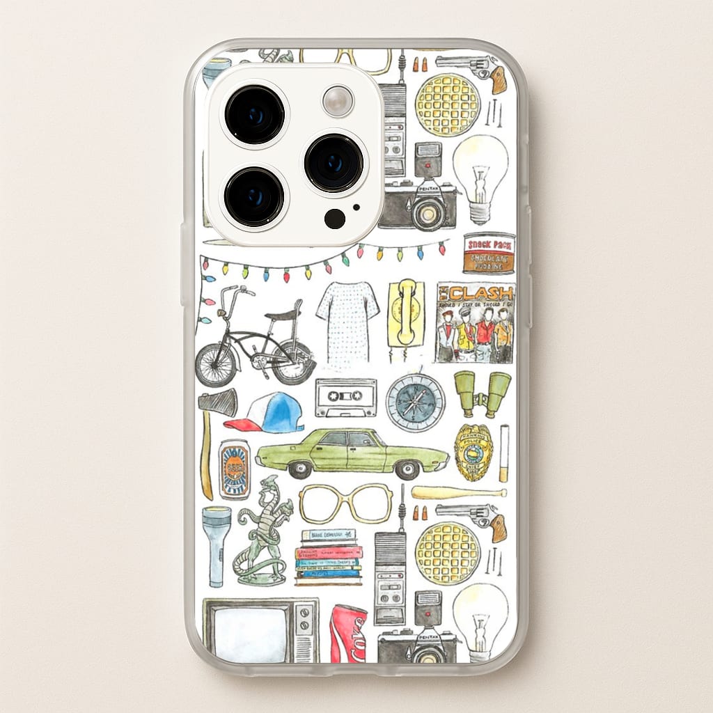 Stranger Objects Illustration  - Stranger Things Phone Case for iPhone 15 Pro