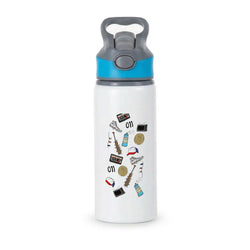 Stranger Drawings Active Water Bottle - Blue