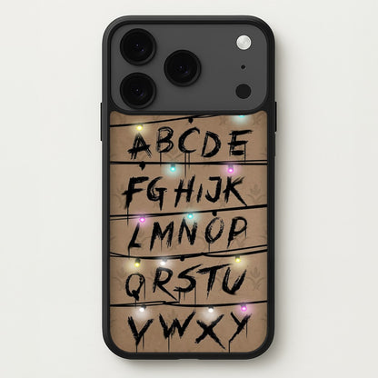 Stranger Alphabet Wall Phone Case for iPhone 17 Pro