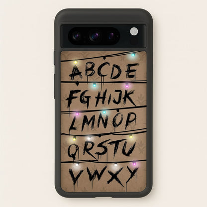 Stranger Alphabet Wall  - Stranger Things Phone Case for Google Pixel 8 Pro