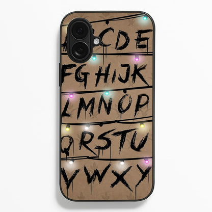 Stranger Alphabet Wall  - Stranger Things Phone Case for iPhone 16 Plus