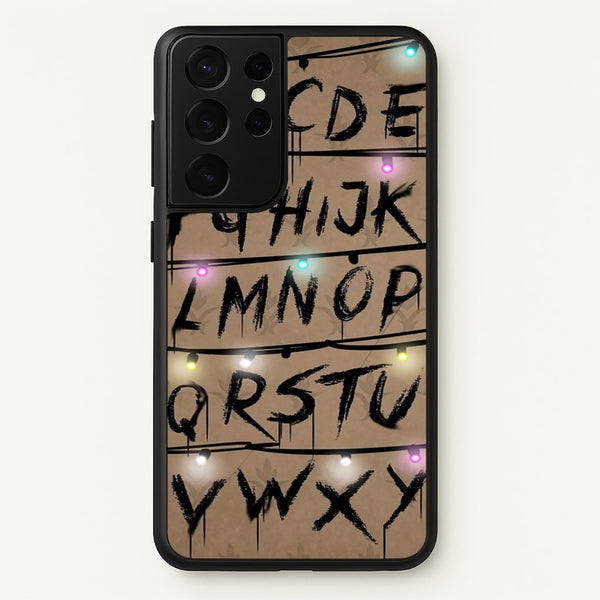 Stranger Alphabet Wall  - Stranger Things Phone Case for Galaxy S21 Ultra