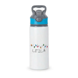 Fairy Lights - Personalised Stranger Active Water Bottle - Blue