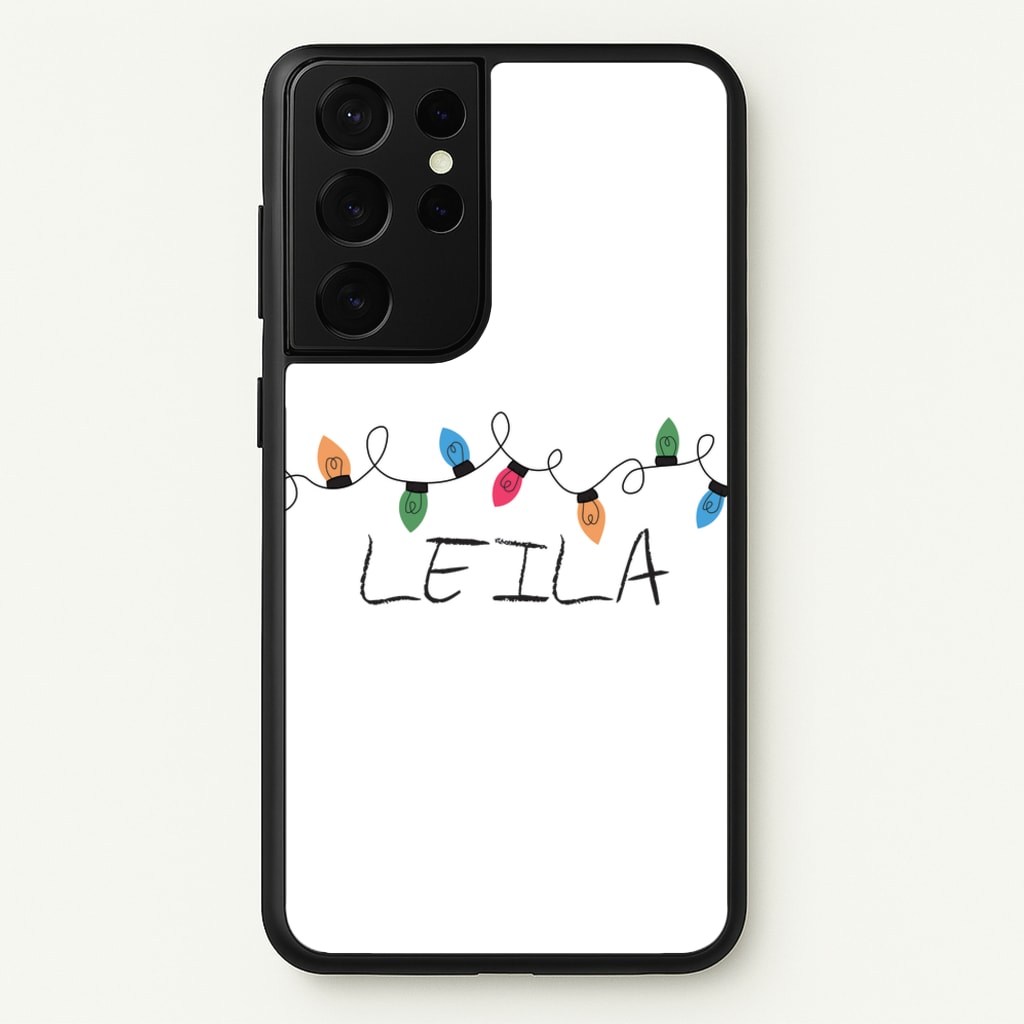 Fairy Lights - Personalised Stranger  - Stranger Things Phone Case for Galaxy S21 Ultra