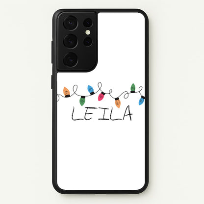 Fairy Lights - Personalised Stranger  - Stranger Things Phone Case for Galaxy S21 Ultra