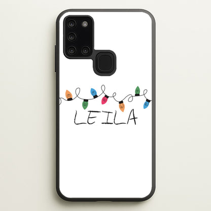 Fairy Lights - Personalised Stranger  - Stranger Things Phone Case for Galaxy A21s