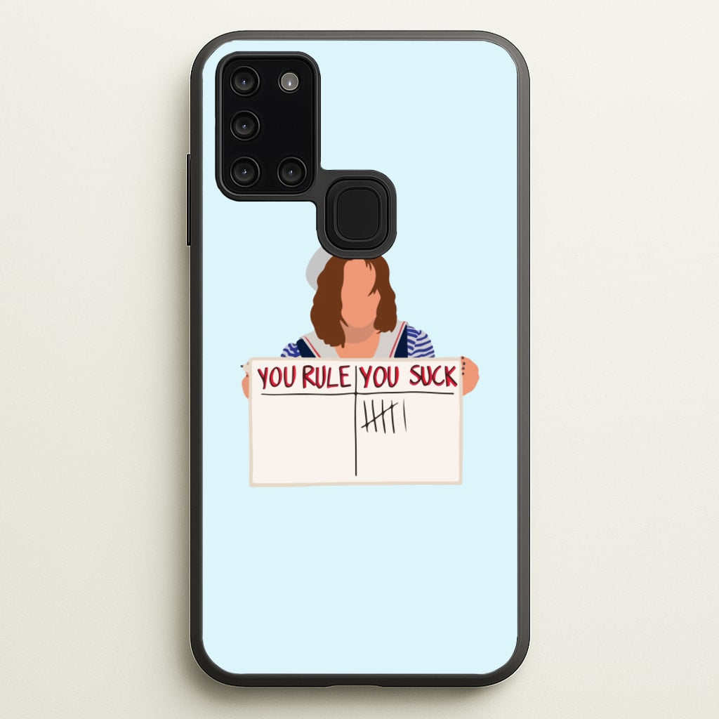 You Suck Tally  - Stranger Things Phone Case for Galaxy A21s