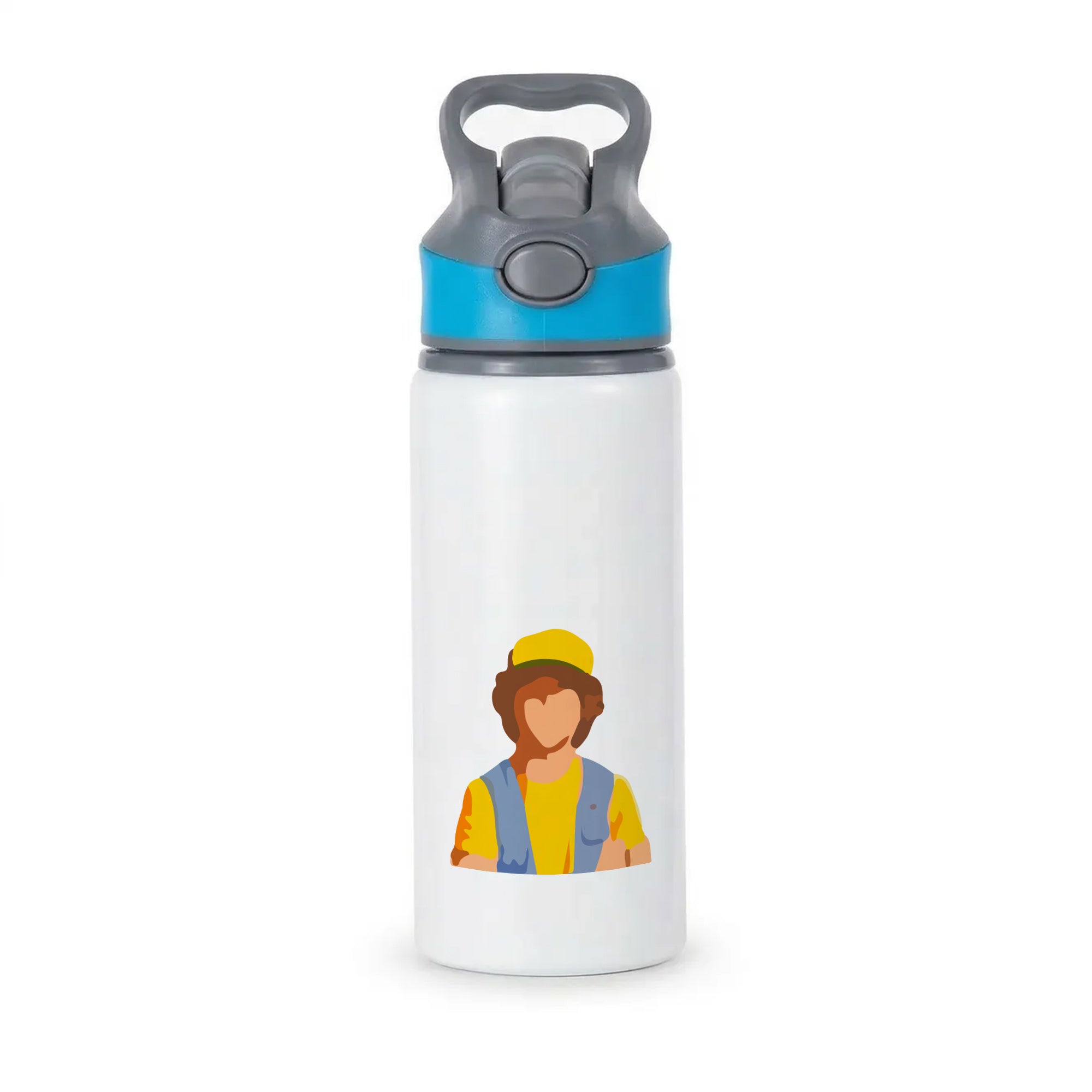 Faceless Dustin - Stranger Things Active Water Bottle - Blue