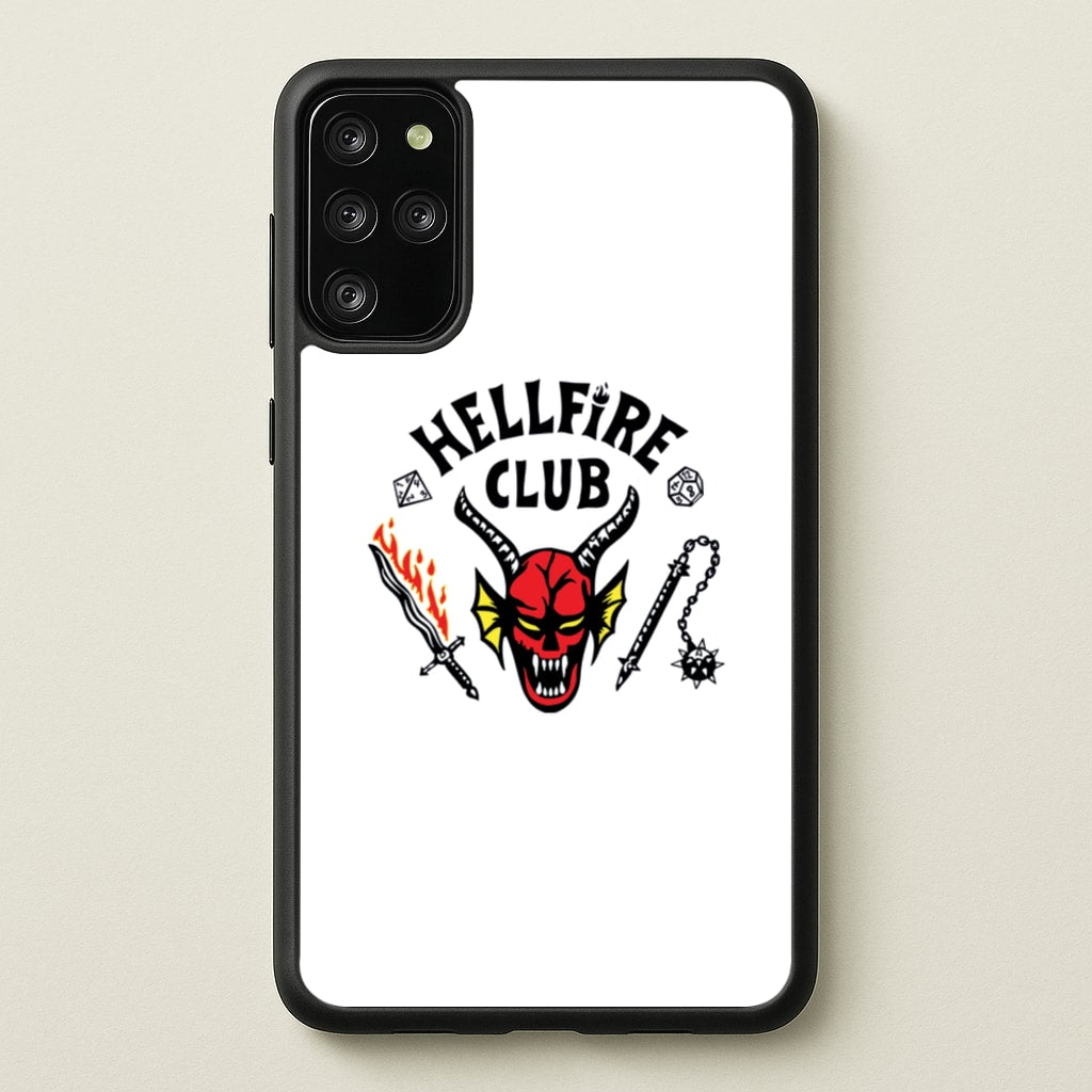 Hellfire Logo - White  - Stranger Things Phone Case for Galaxy S20 Plus
