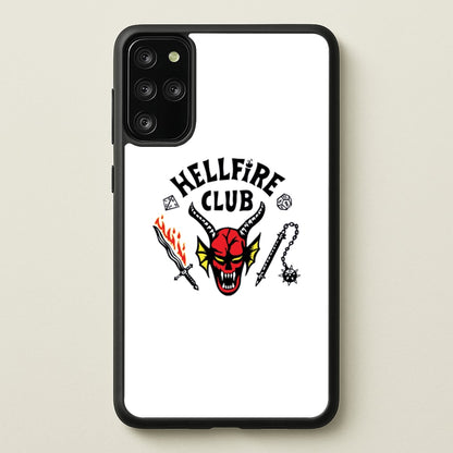 Hellfire Logo - White  - Stranger Things Phone Case for Galaxy S20 Plus