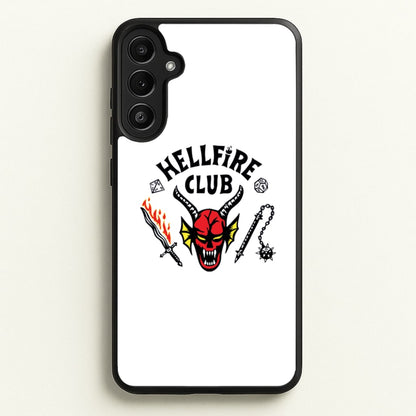 Hellfire Logo - White  - Stranger Things Phone Case for Galaxy A36